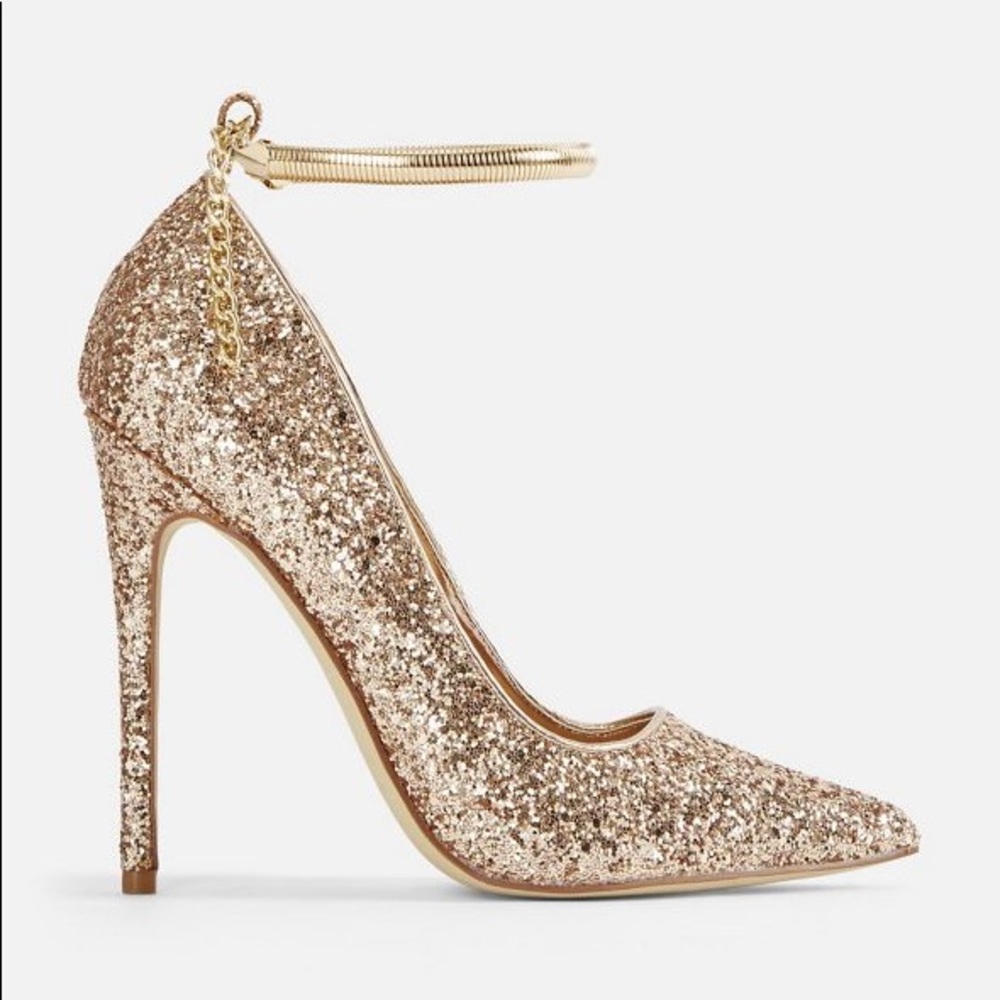 Glitter rose gold heels